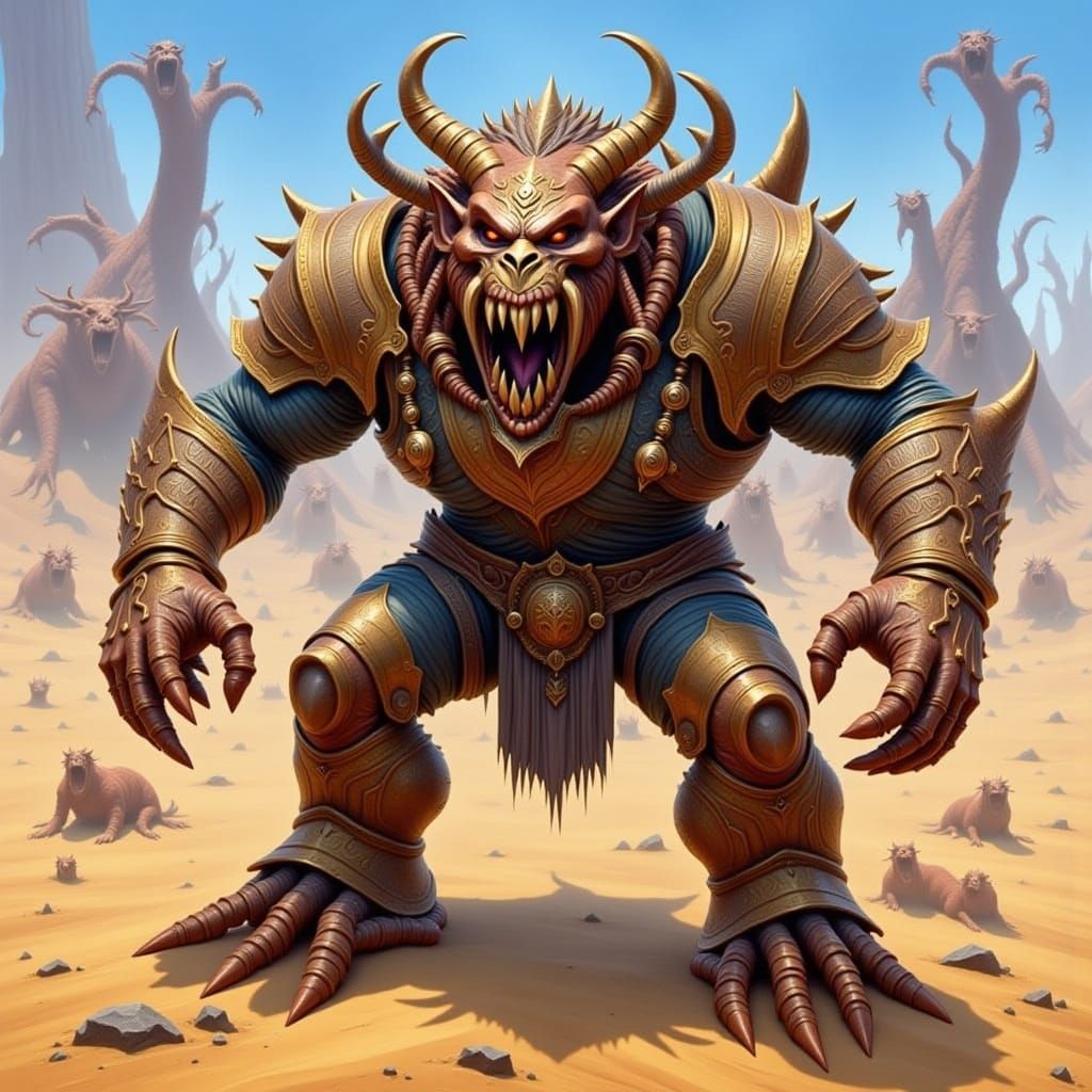 Fantastic Desert Beast Emerging from Sand