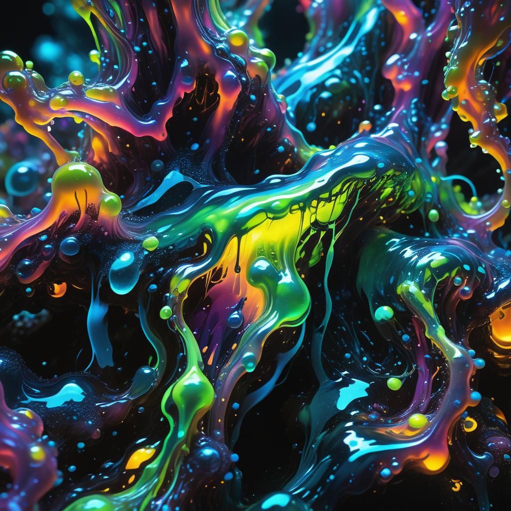Bioluminescent Slime in Dark Fantasy Style