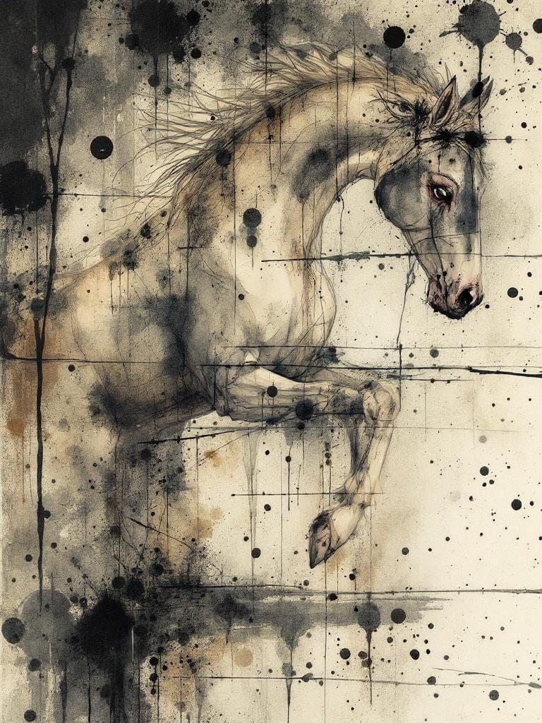 Horse Running Free in Amano-Steadman Style Fusion