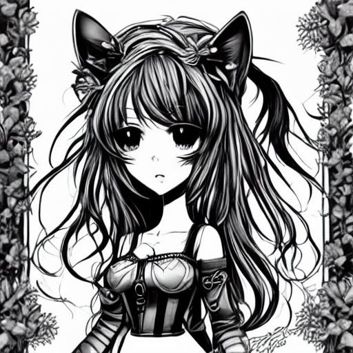 Chibi Cat Girl: Adorable Manga Sketch