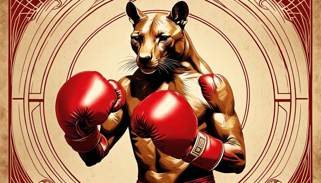 Boxing Kangaroo in Art Deco Poster Style