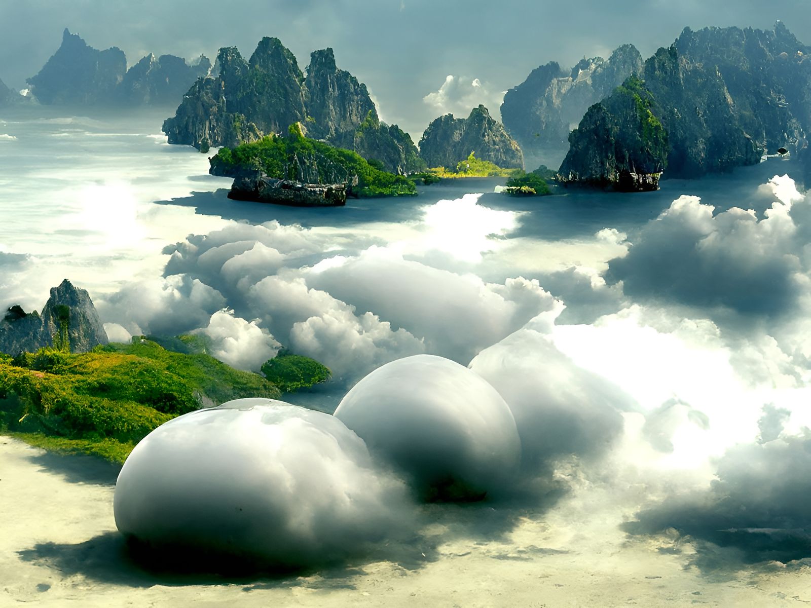 Ethereal Ha Long Bay Landscape in Hyperrealism