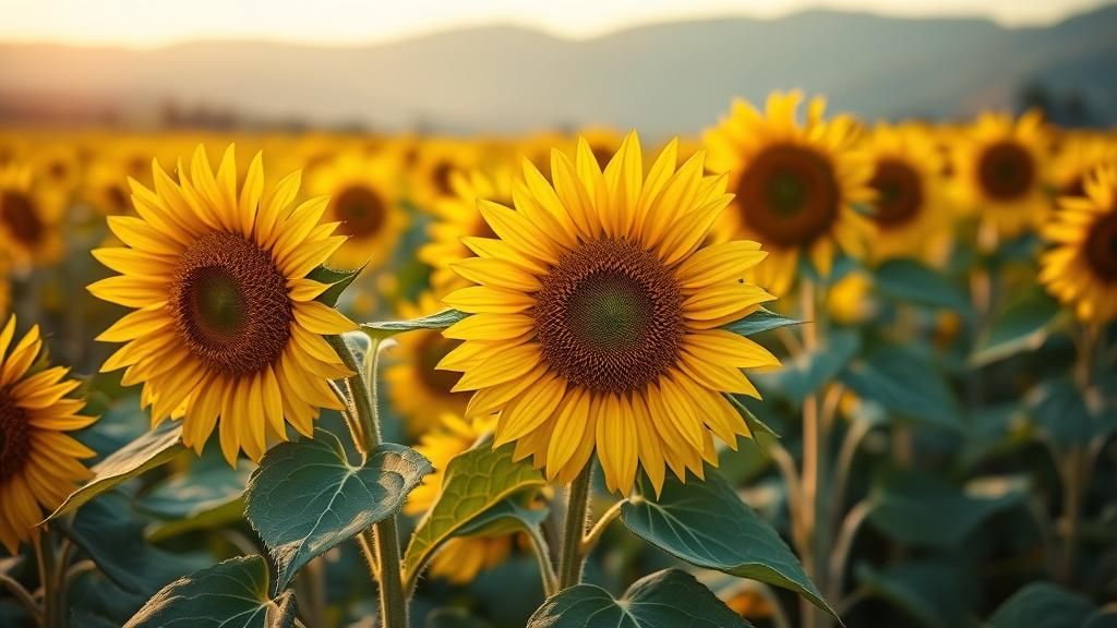 Vibrant Sunflower Field on a Summer Day