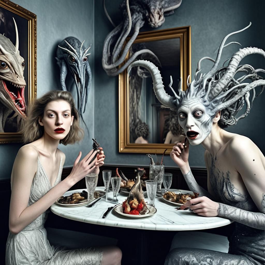 Exotic Surreal Home Scene in Hyperrealism