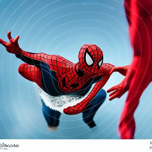 Happy Spiderman Teen Surfing Through the Air