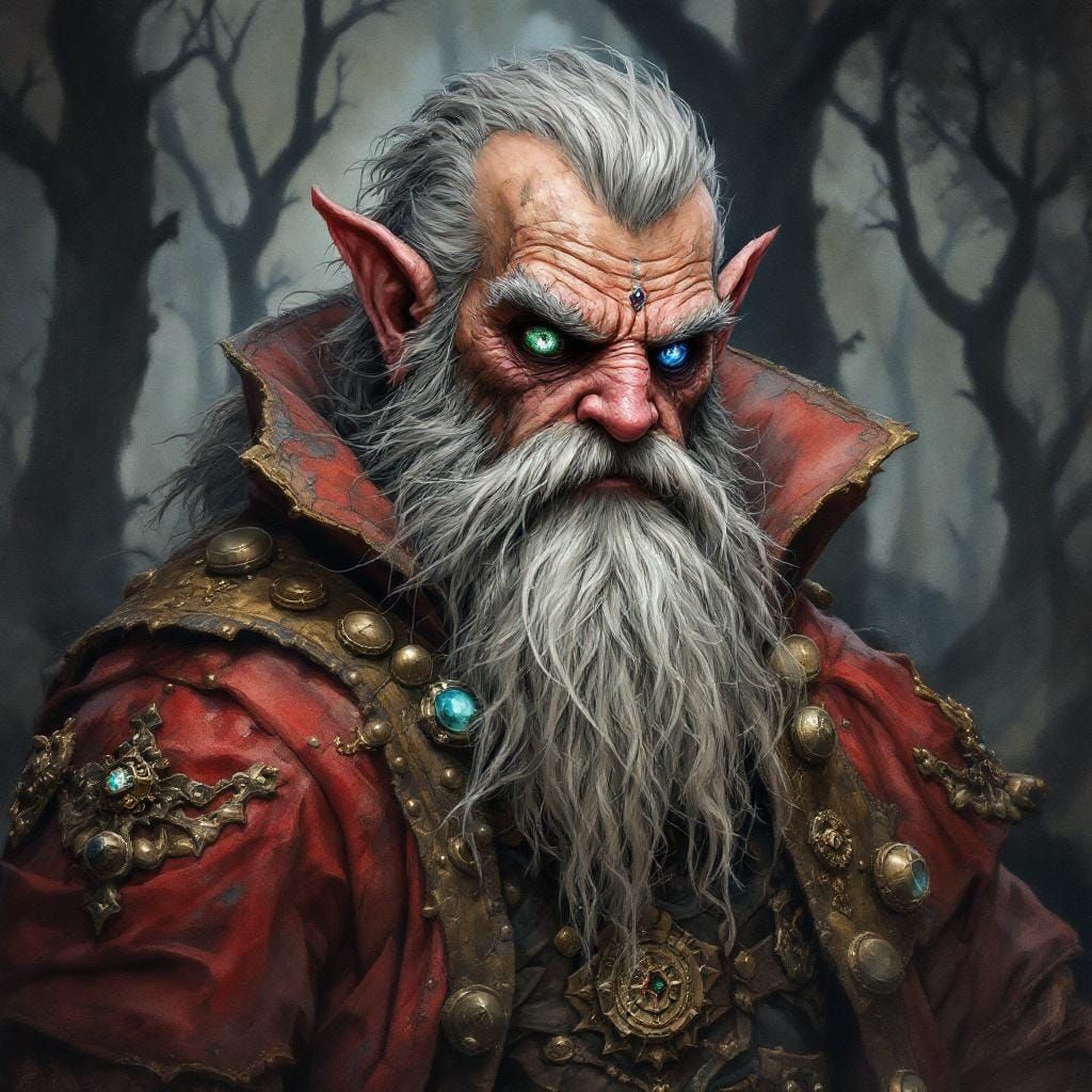 Fantasy Dwarven Noble in Moody Watercolour Style