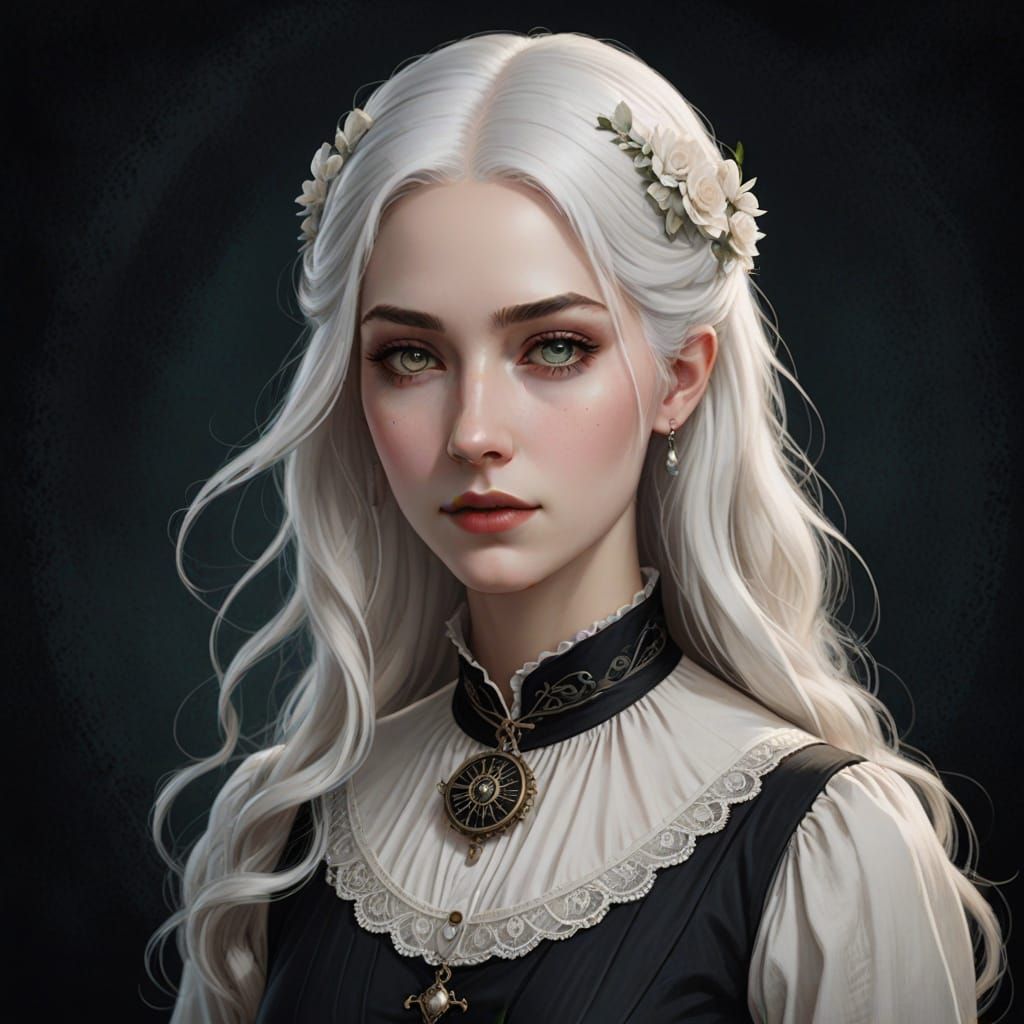 Ethereal Girl in Whimsical Lowbrow Art Style