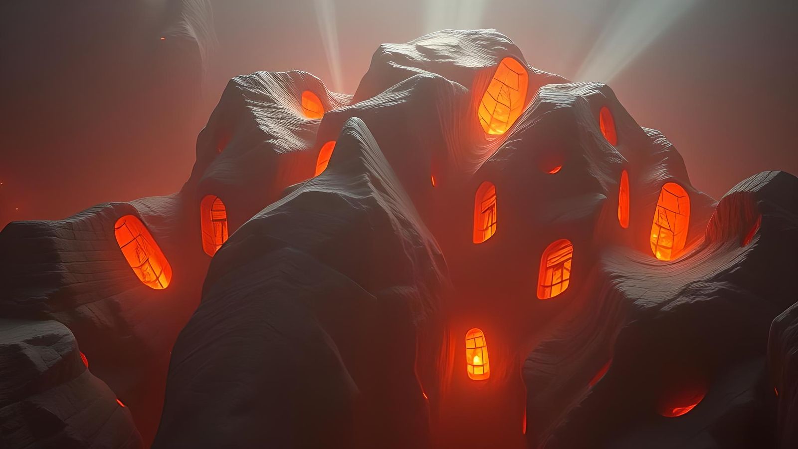 Colorful Sci-Fi Biometric Scene with Volumetric Lighting