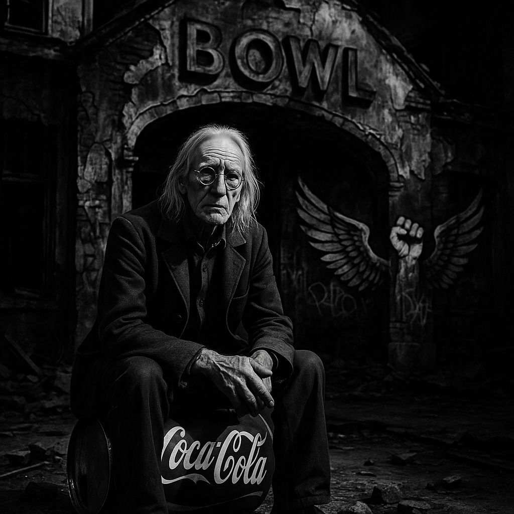 Old Man in Film Noir Bowling Alley Scene