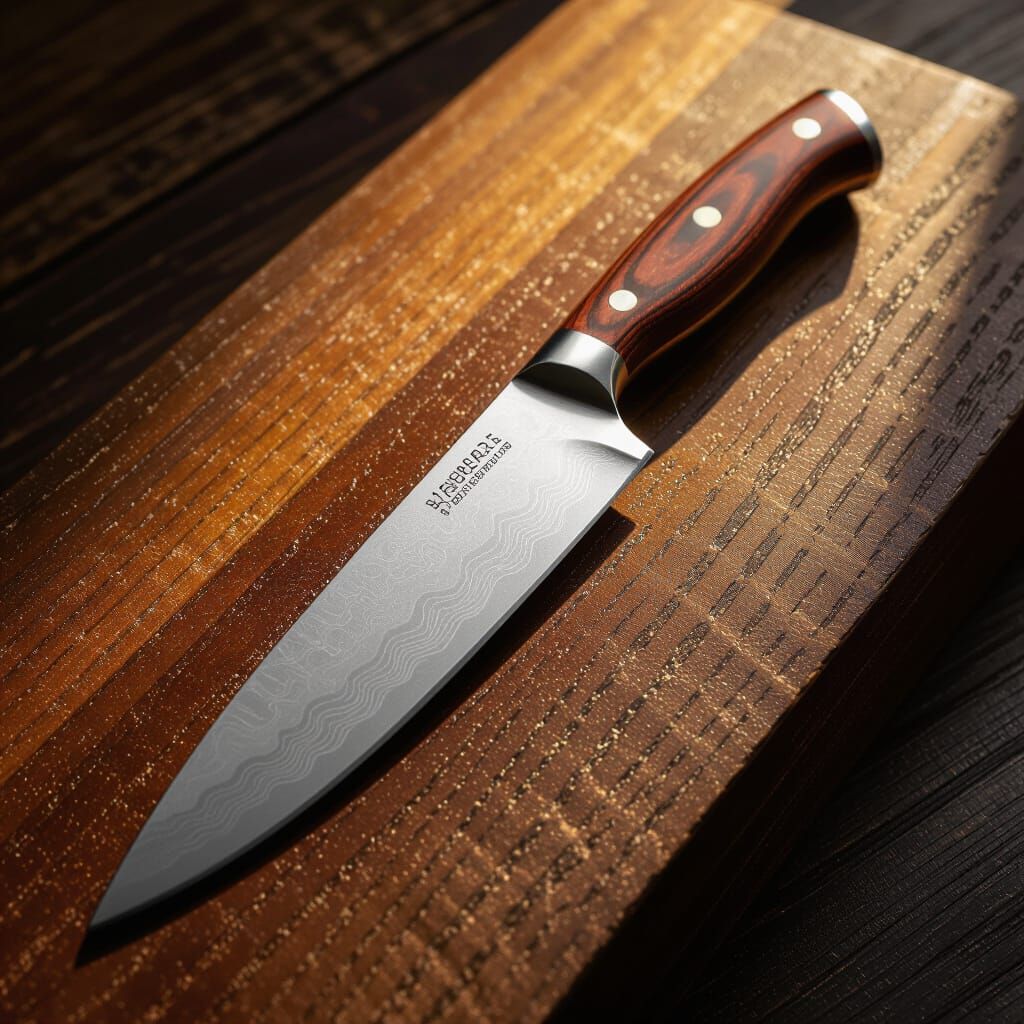 Luxury Handcrafted Wooden Knife on Textured Background