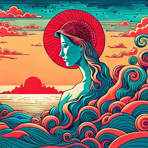 Surreal Art Nouveau Profile Picture for Chillwave Music