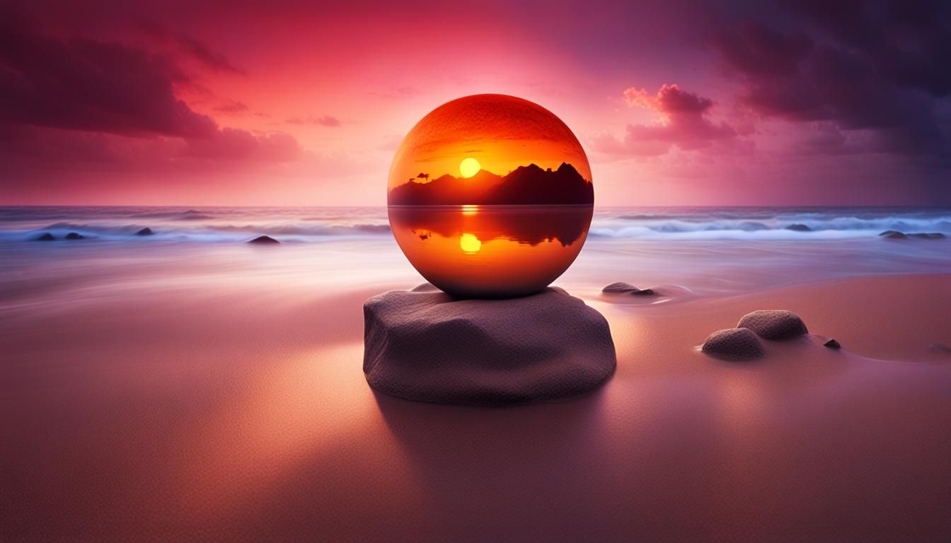 Orb on Mars: Tropical Beach Dreamscape