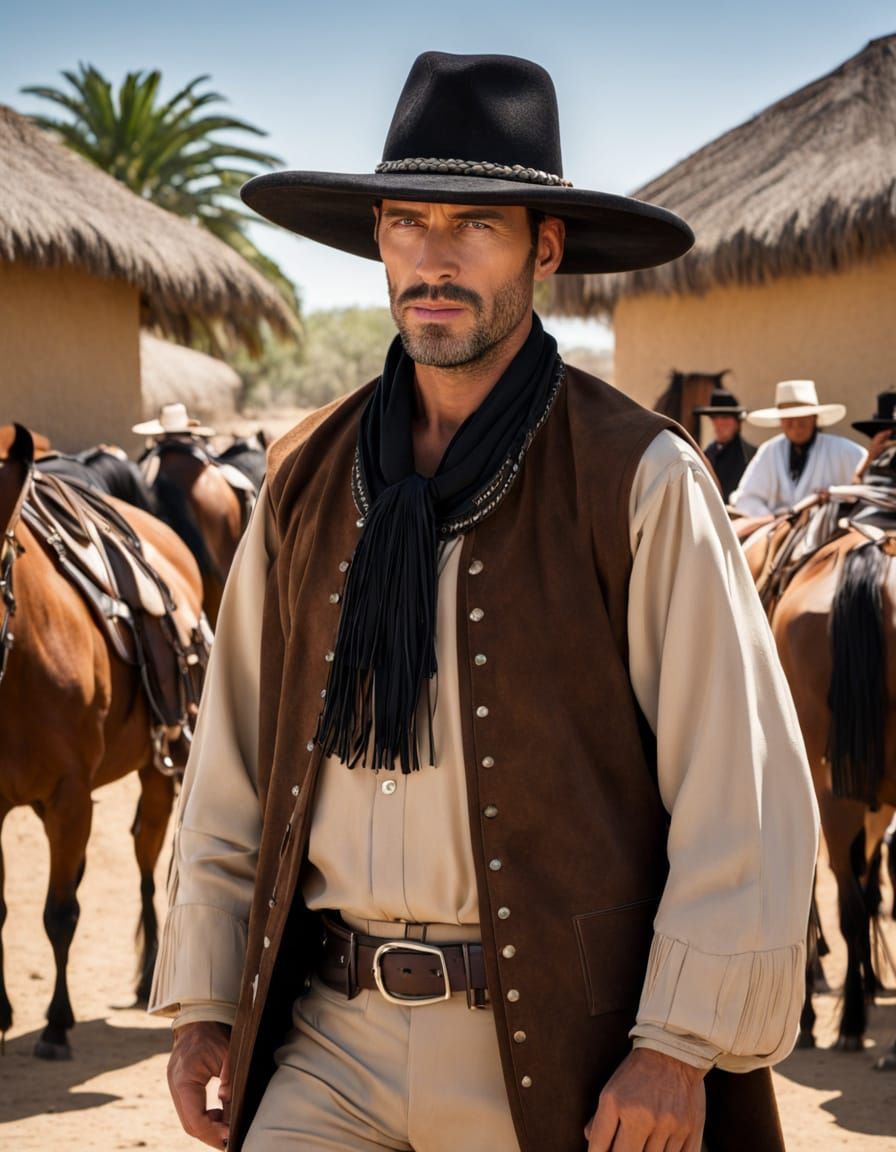 Gaucho Portrait with Traditional Argentinian Attire
