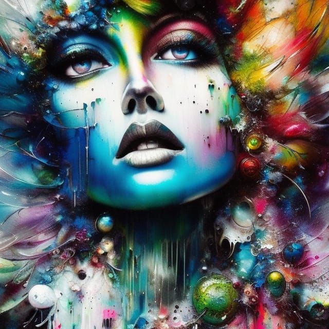 Rainbow Fairy Queen: A Mixed-Media Masterpiece