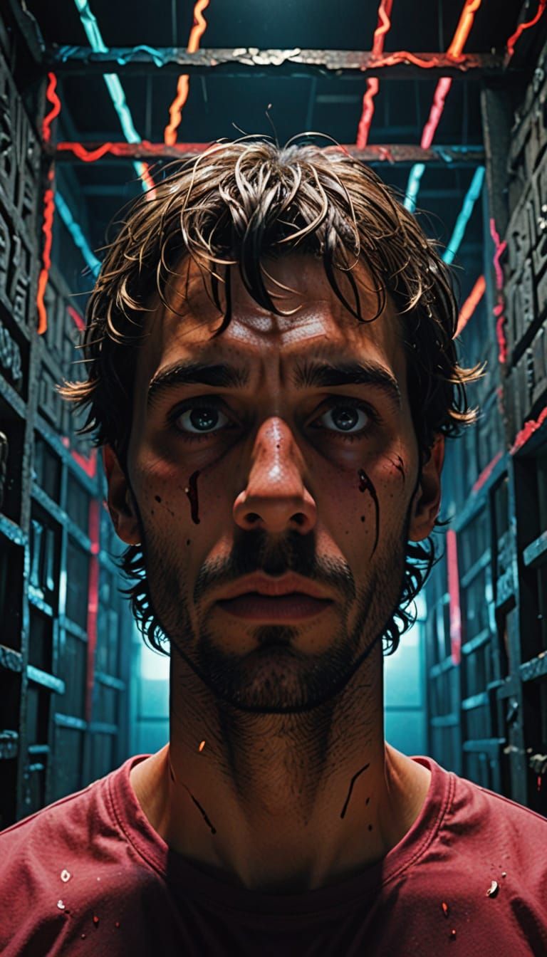 Surrealistic Nightmare in a Boxing Ring Mind