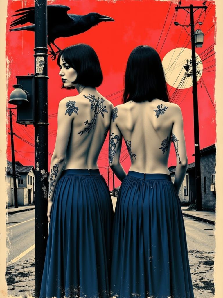 Surreal Figures in Urban Landscape