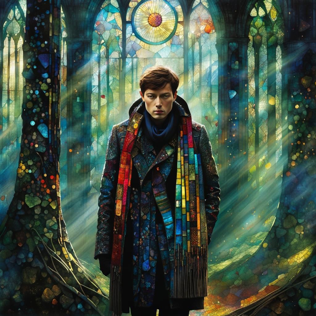 Stained Glass in Art Brut Style