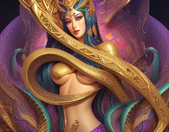 Serpent Odalisque: Klimt, Vargas, Dali Inspired