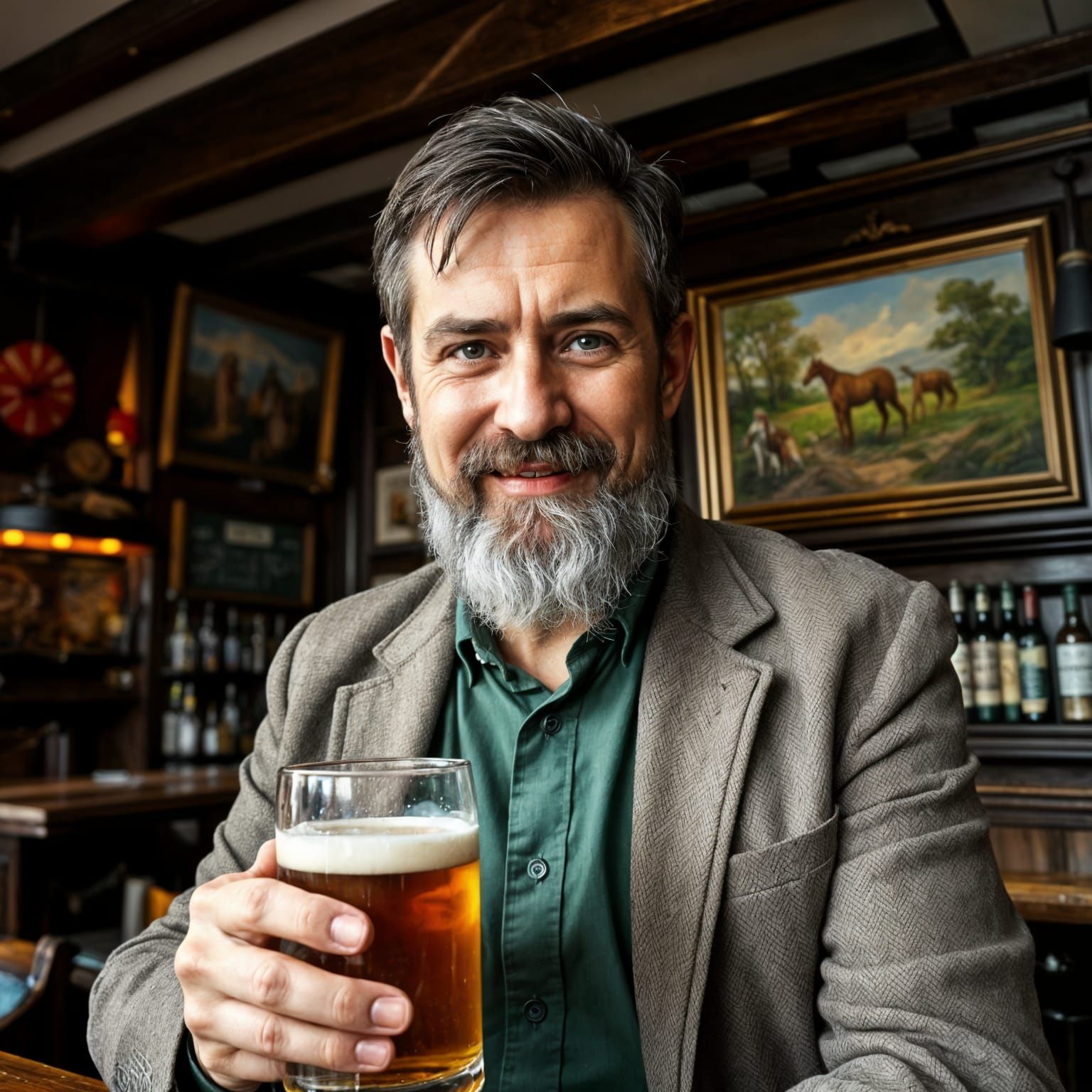 Distinguished English Gentleman in Cozy Pub