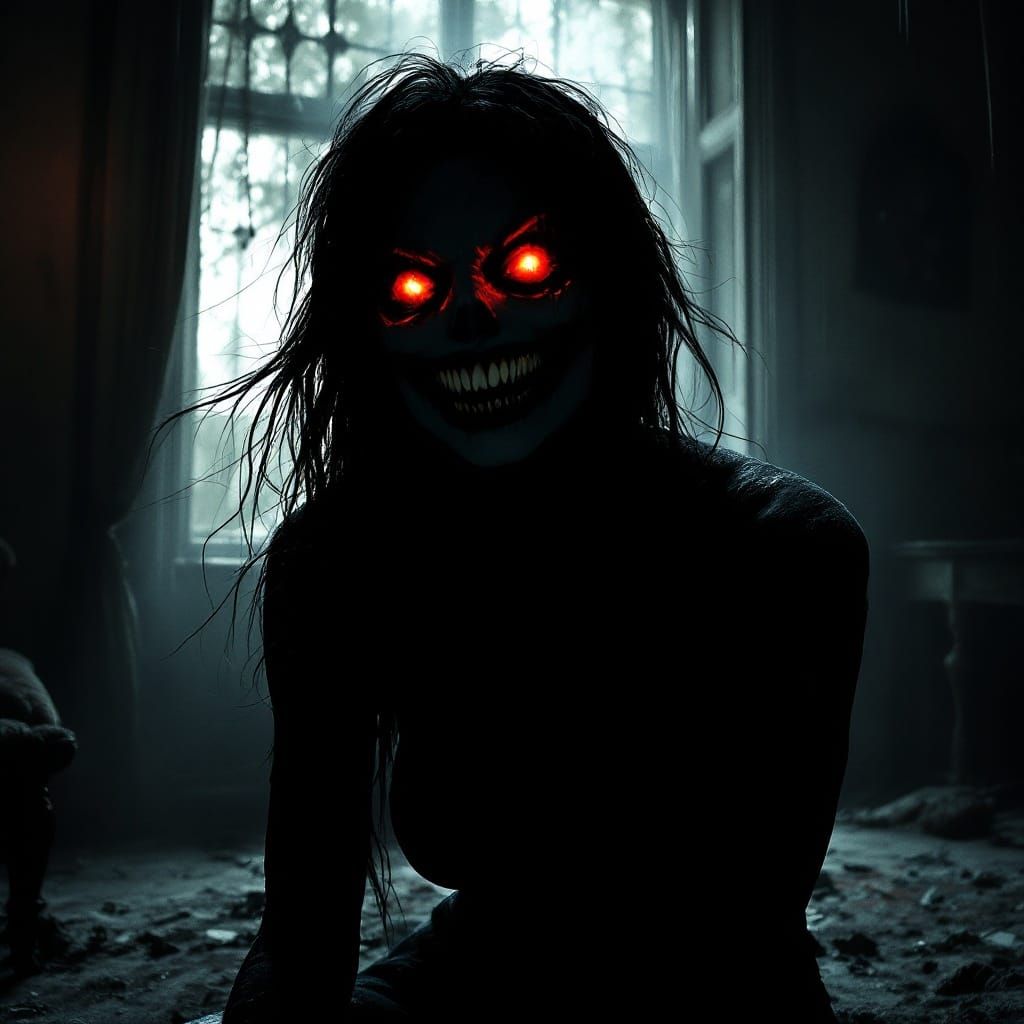 Eerie Demon Woman in Abandoned Manor