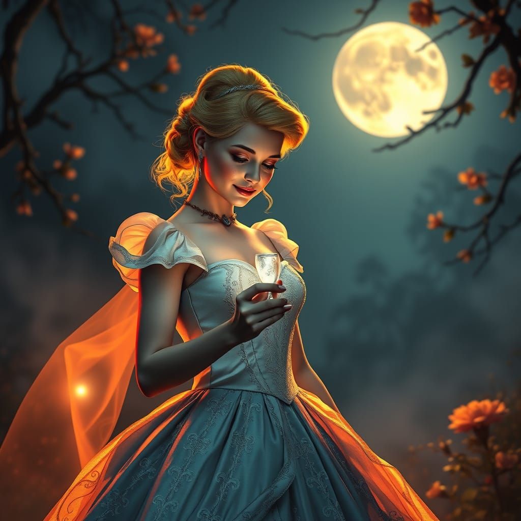 Moonlit Princess Contemplates Lost Love