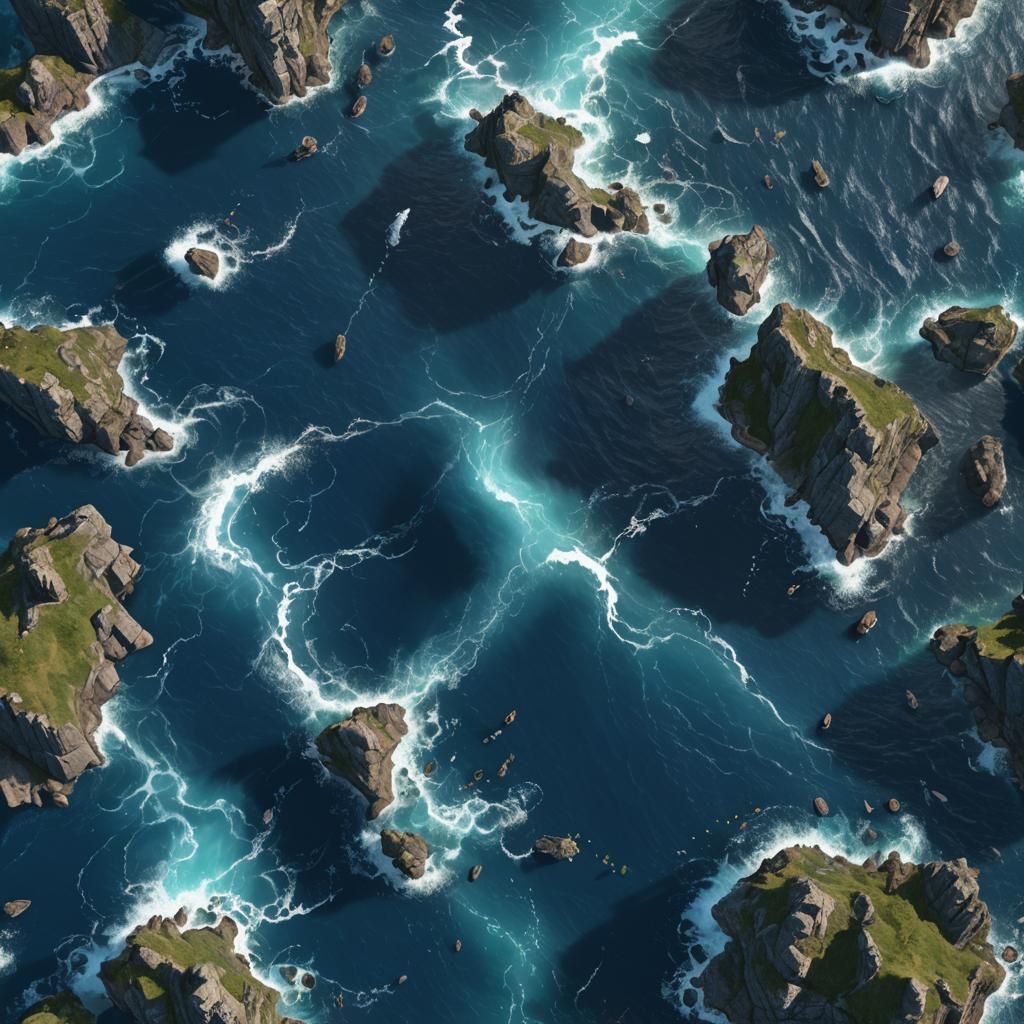 Photorealistic Deep Blue Ocean in Detailed Matte Painting