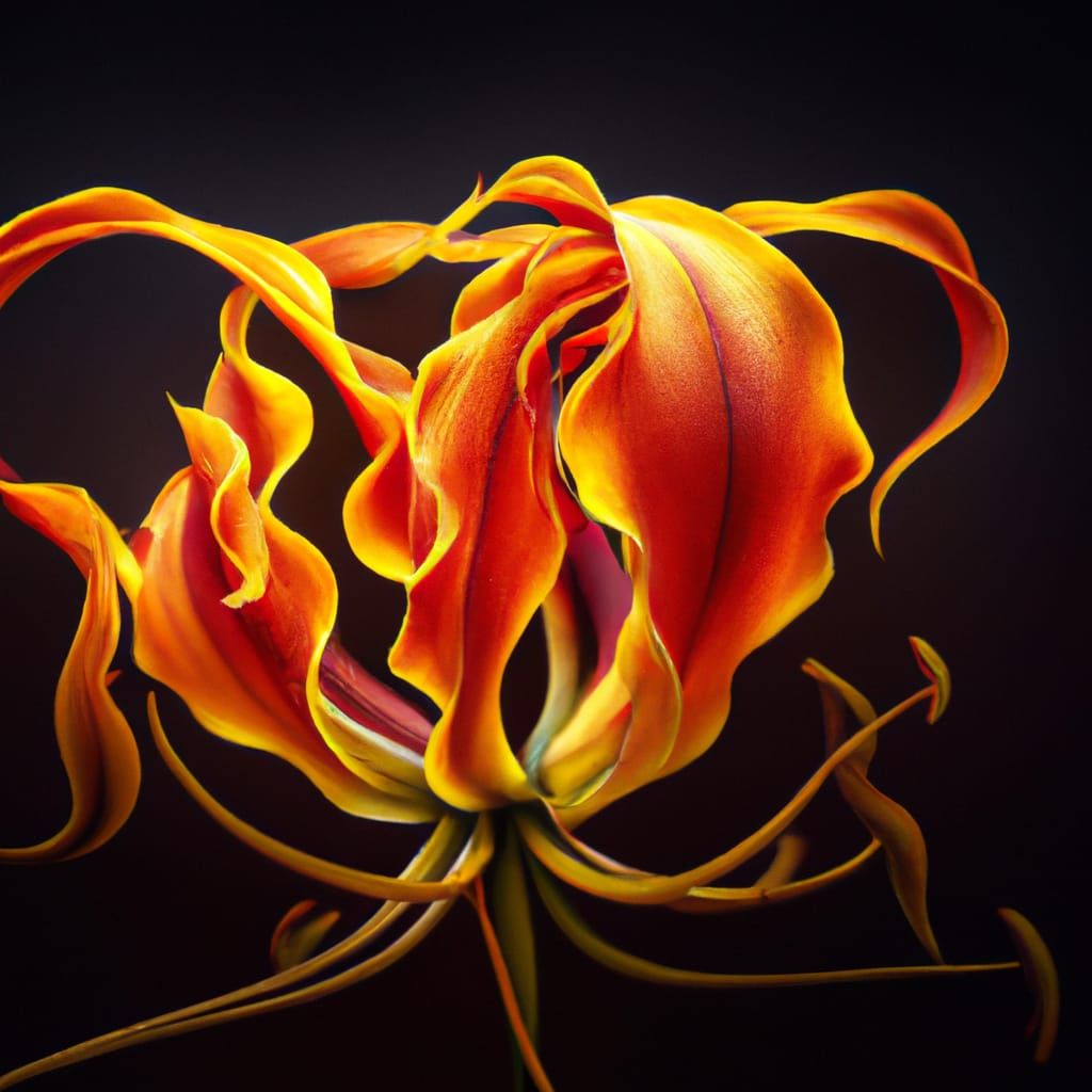 Flame Lily Photoillustration in Maximalist Style