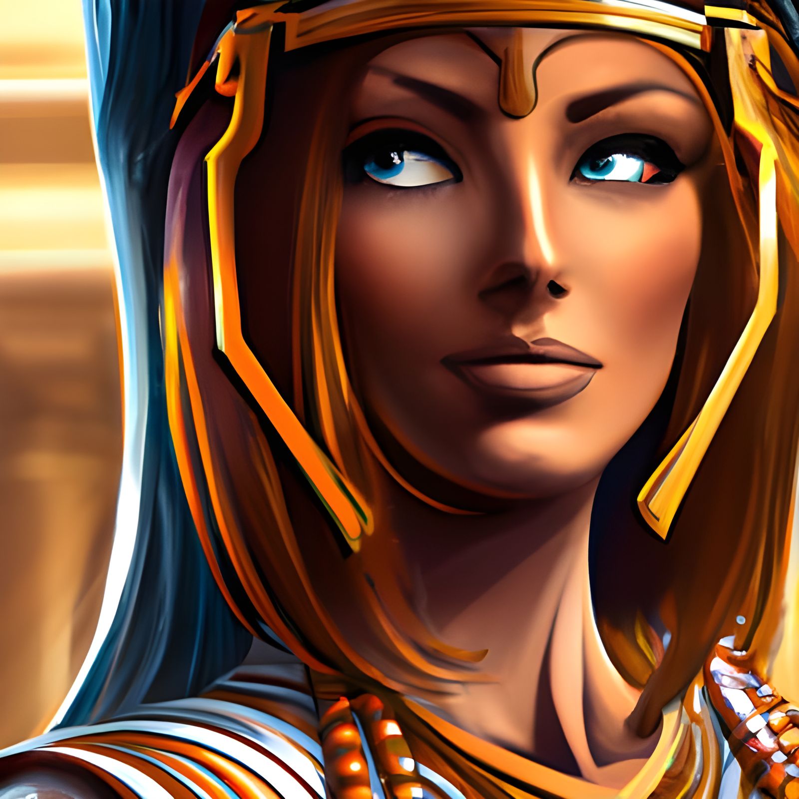 Egyptian Princess Portrait in Art Nouveau Style
