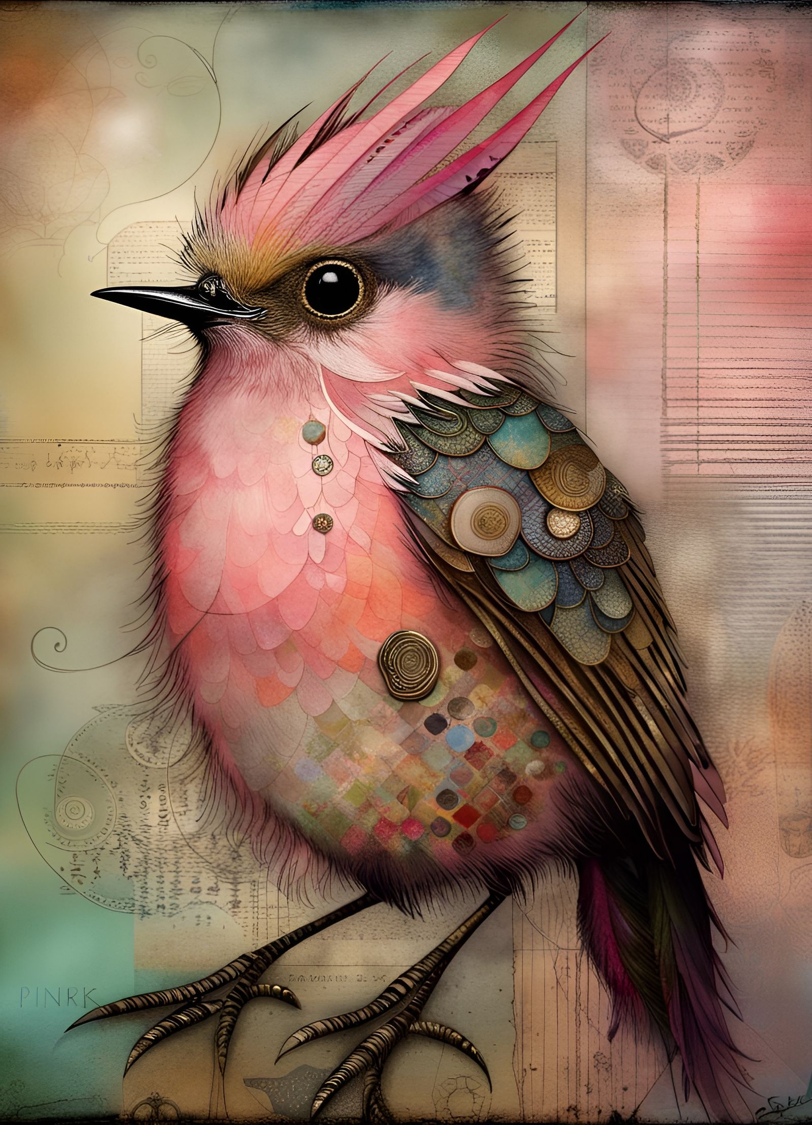 Cute Pink Robin with Punk attitude