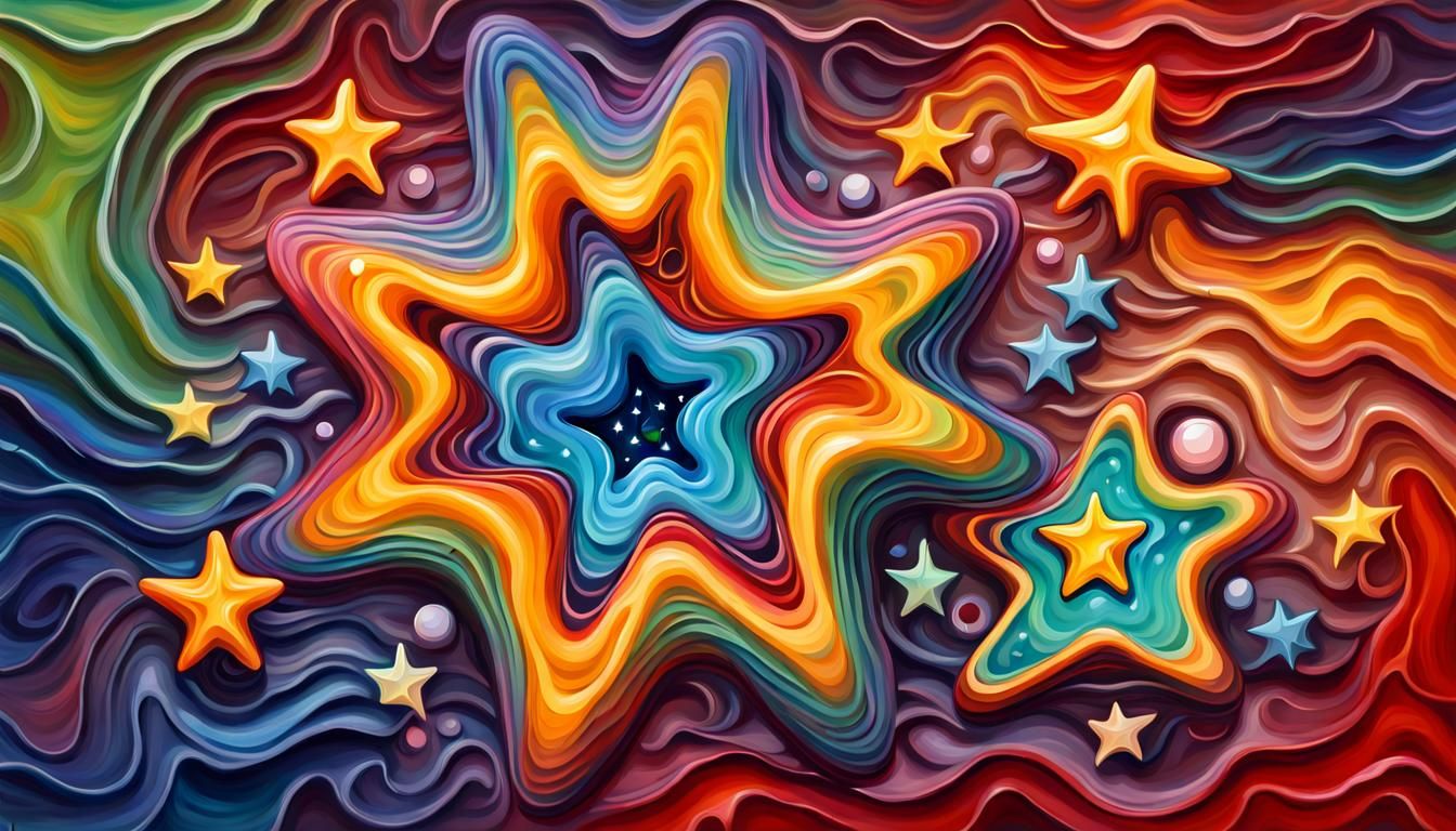 Electromagnetic Jelly Coils Surround Newborn Star in Impasto