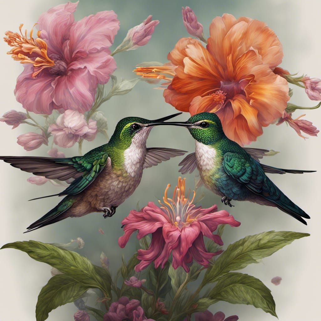 Hummingbird Nectar: Detailed Matte Painting