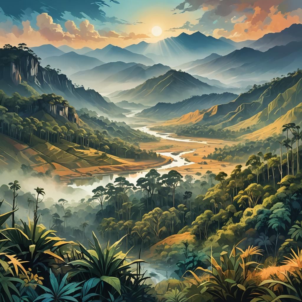 Peruvian Climates: A Panoramic Landscape Art