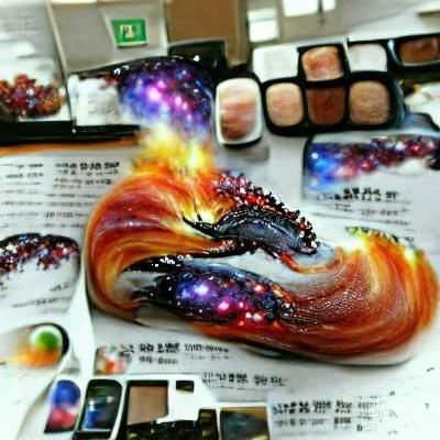 Fiery Dragon Nebula in a Swirling Galaxy