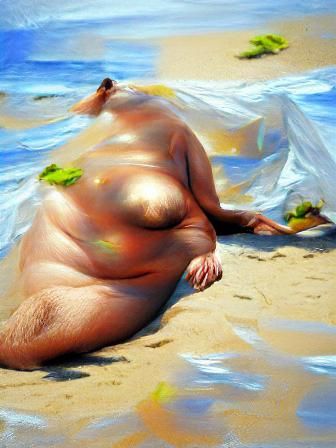 Idyllic Beach Scene with Golden Sand and Blue Sea