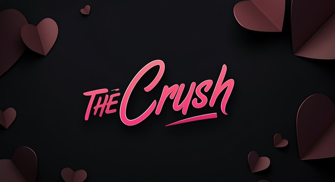 Title Card Design: 'THE CRUSH' with Paper Hearts
