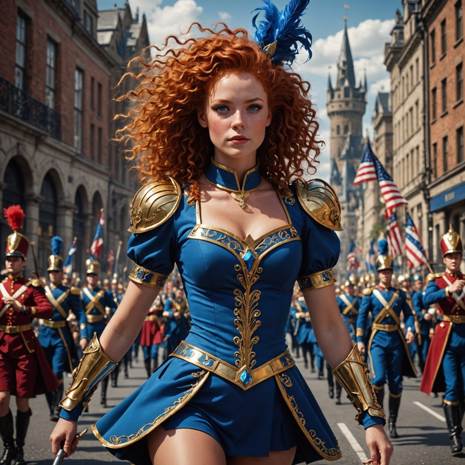 Ethereal Majorette Leads Parade of Unfamiliar Faces