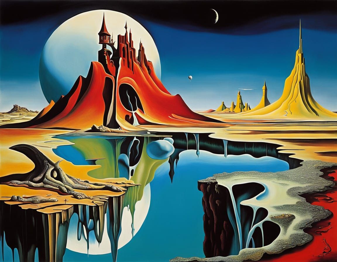 Surreal Landscape in Melting Colors