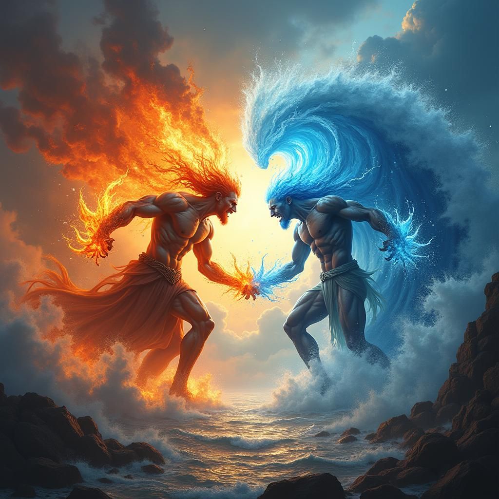 Elemental Gods Clash in Surreal Dark Fantasy