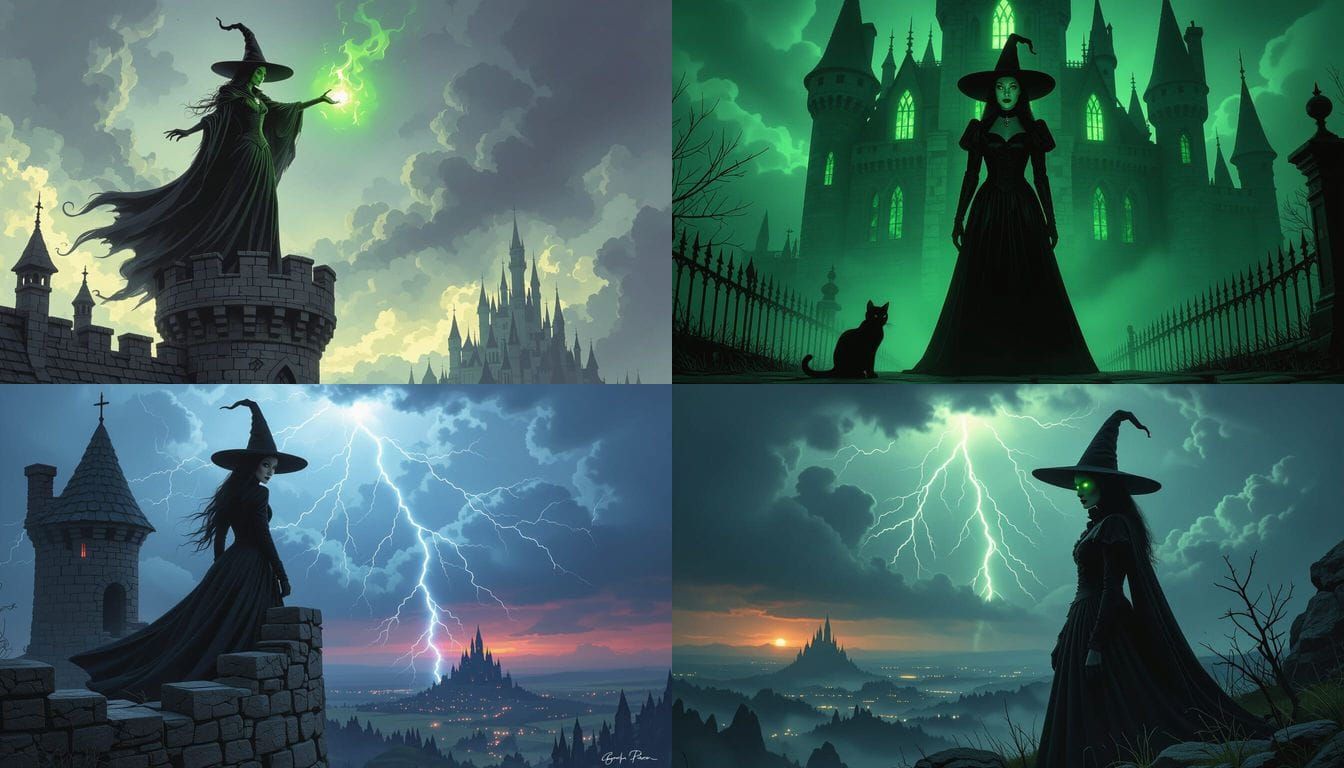Wicked Witch of the West in Detailed Matte Painting Style