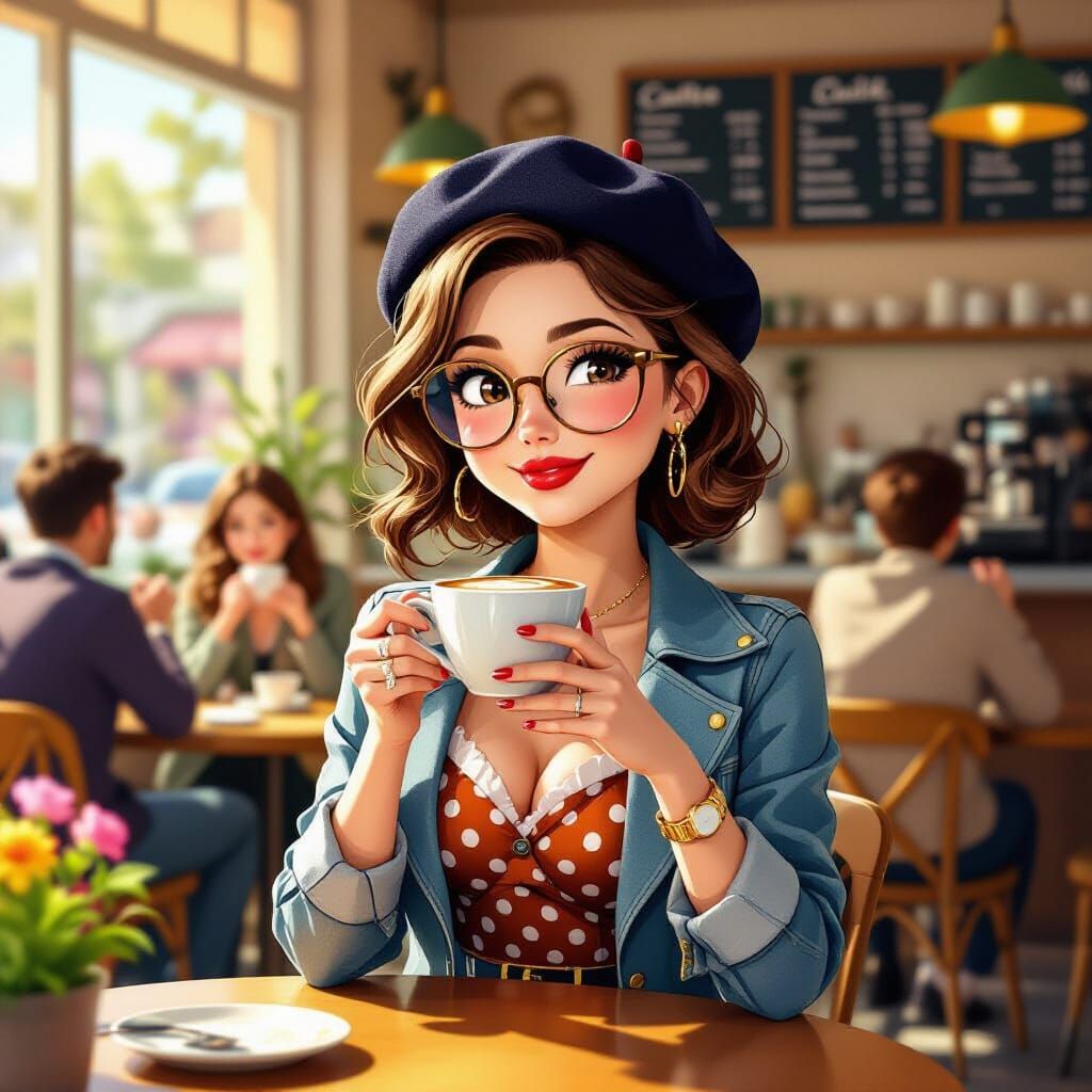 A cute, petite woman with a playful smirk