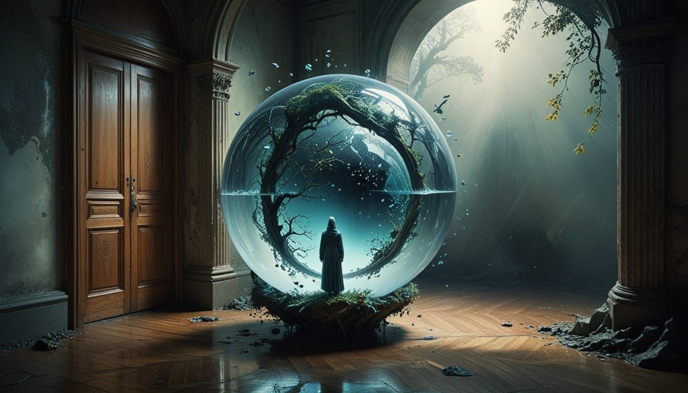 Ethereal Mystery: A Surreal Watercolor Masterpiece