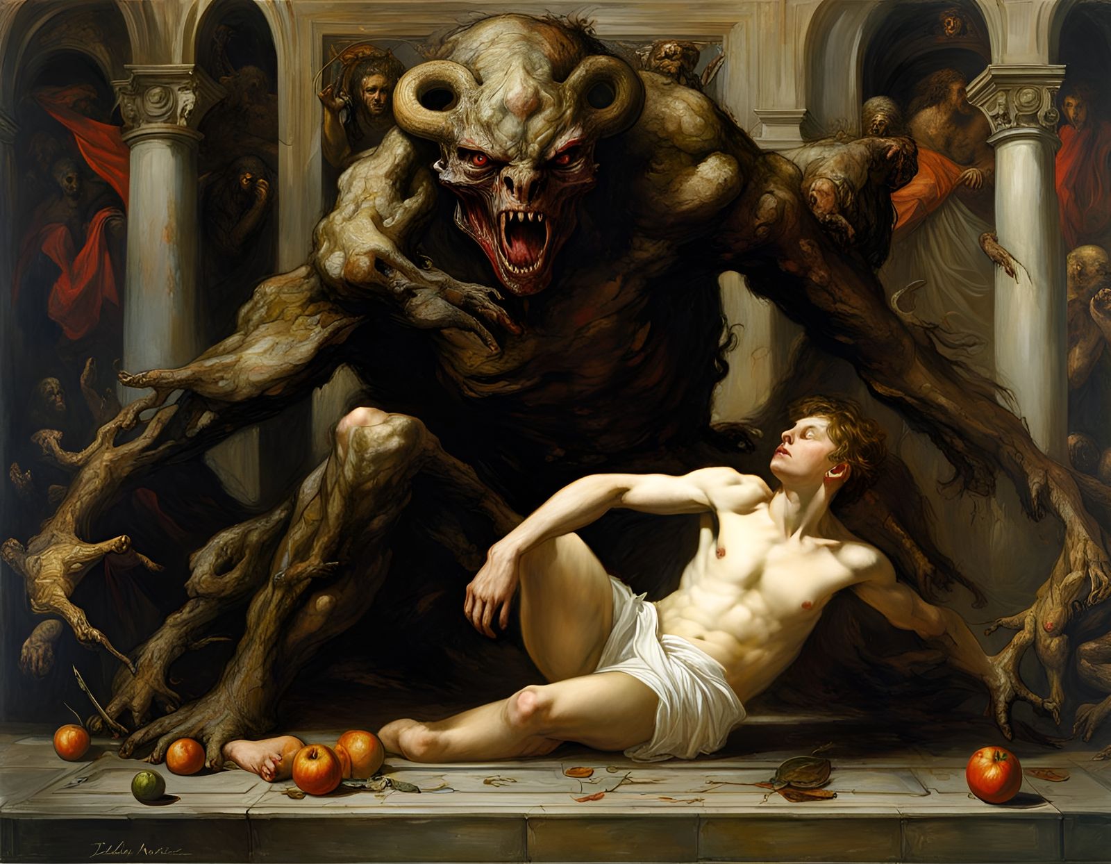 Fantastical Jejunum Monster in Dramatic Lighting