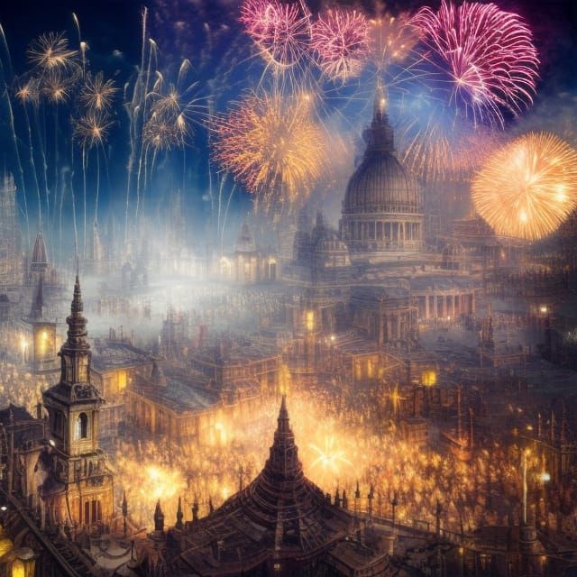 Spectacular Fireworks Display: A Digital Masterpiece