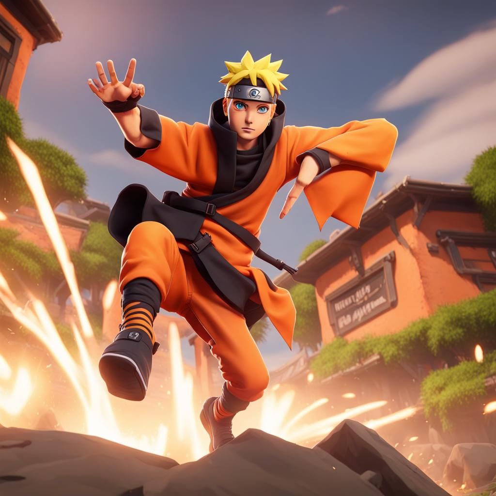 Hyperrealistic Naruto in Fortnite Style, 4K