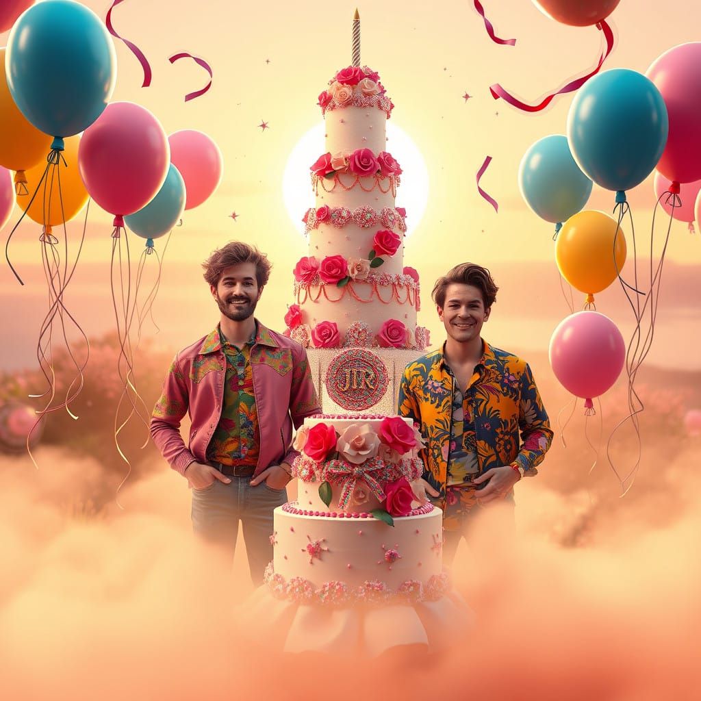 Celestial Birthday Bash with AJR in Vibrant, Whimsical Style