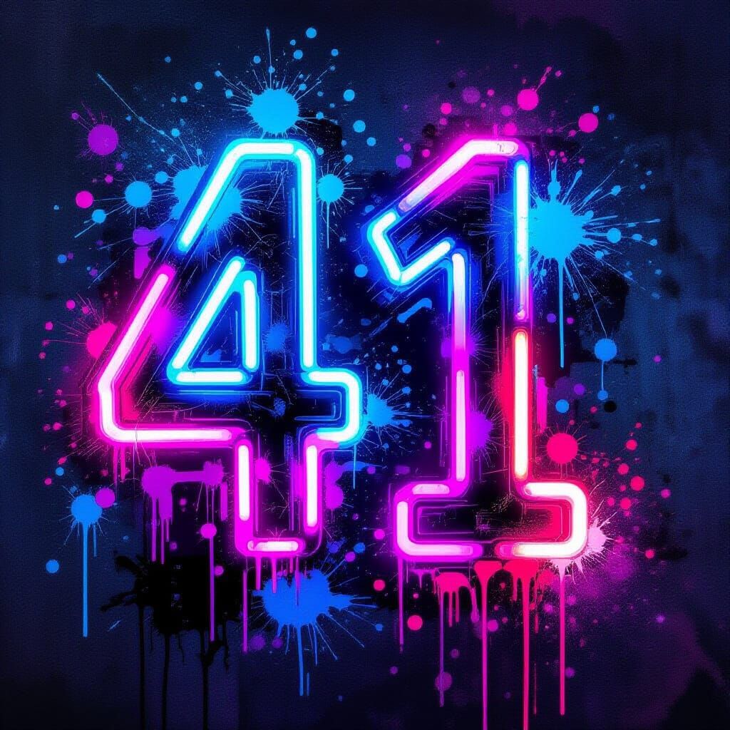 Graffiti Art Number 41 with Neon Glow