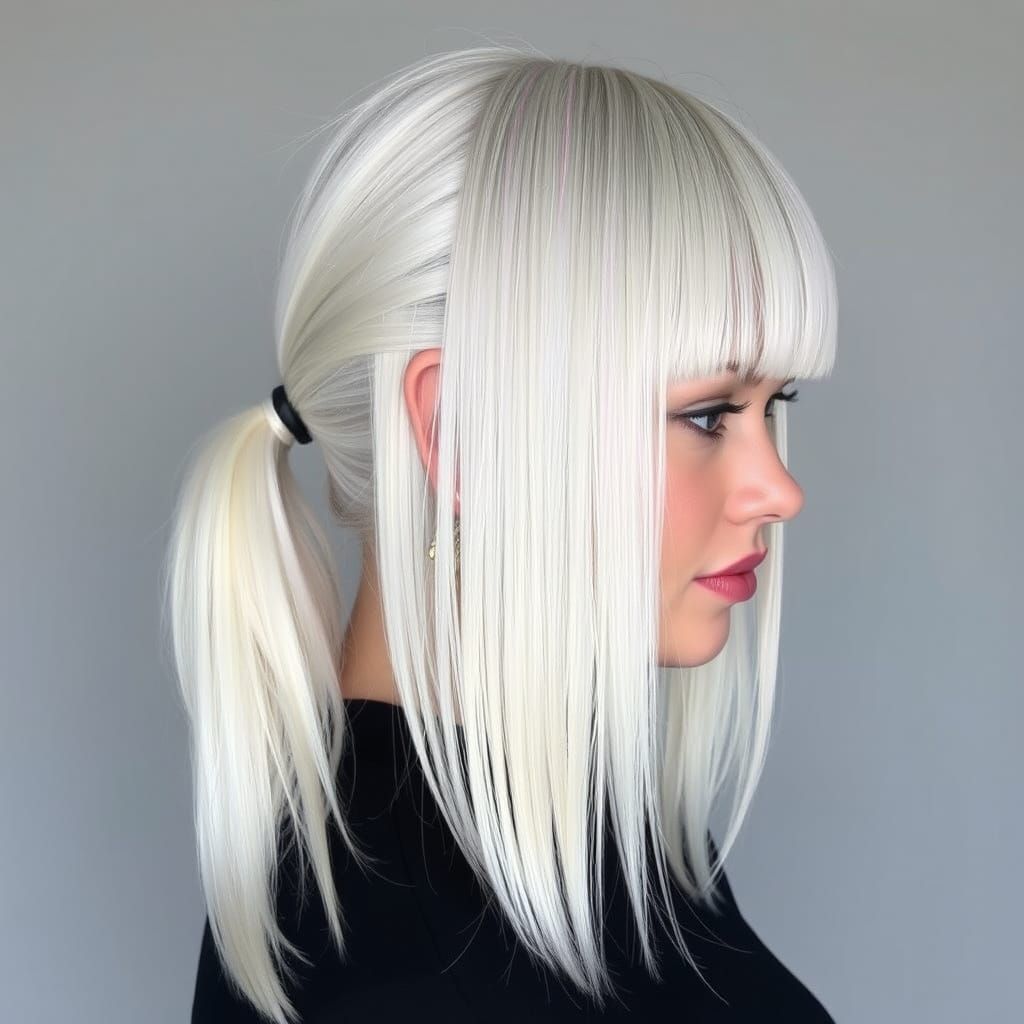 Futuristic Woman with Platinum Hair in Digital Art