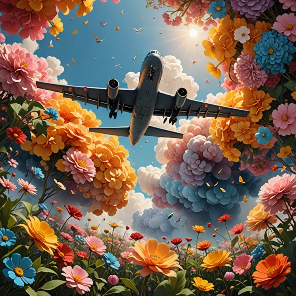 B52 Bomber Drops Love Bombs in Digital Art