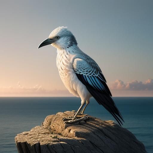 Hyper-Realistic Bird Woman Emerges from the Dawn