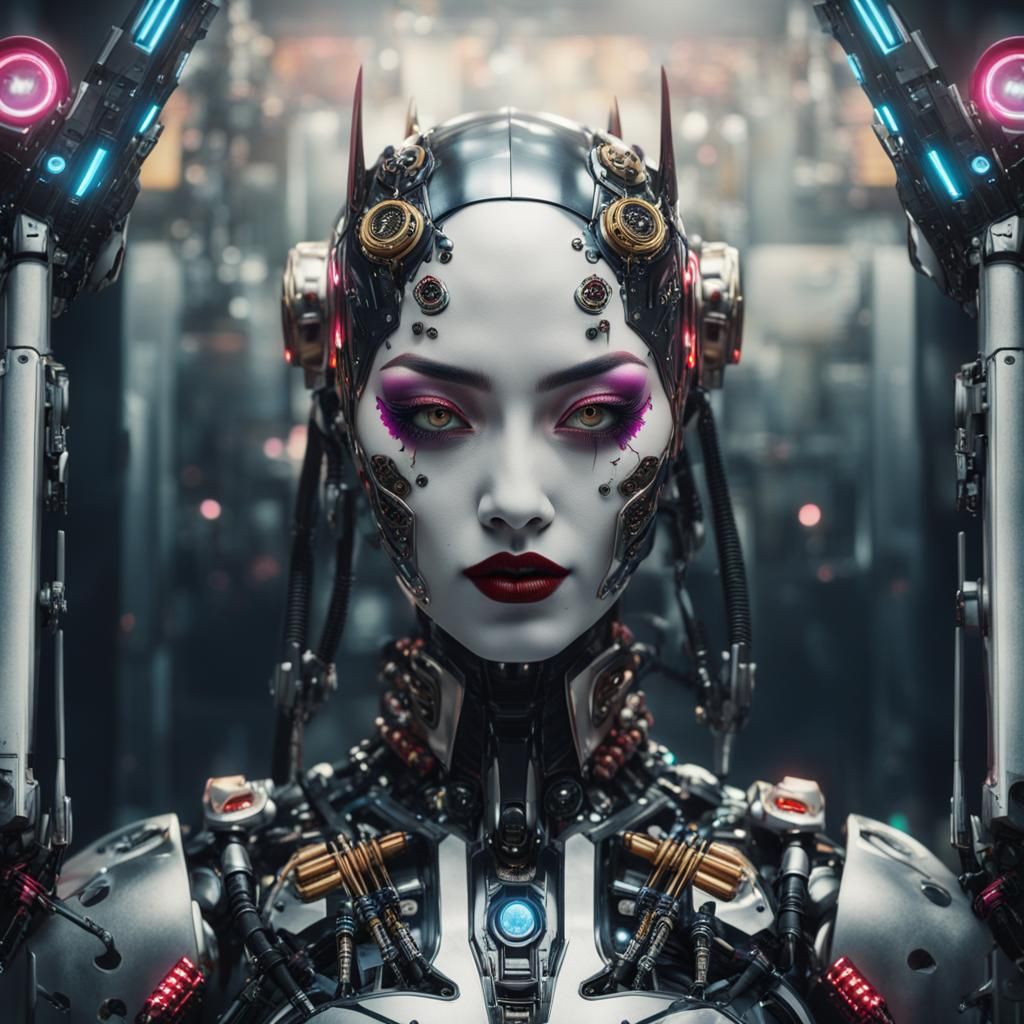 Futuristic Robotic Geisha and Cyborg Superheroes